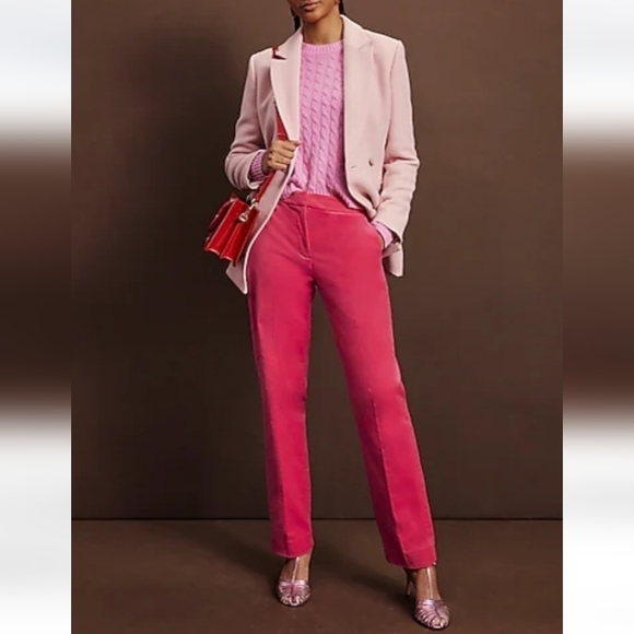 J Crew Full Length Kate Straight Leg Holiday Pants In Stretch Velvet - Picture 6 of 7